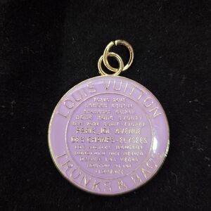 Louis Vuitton Lavender and Gold Trunks & Bags Round Charm Pendant